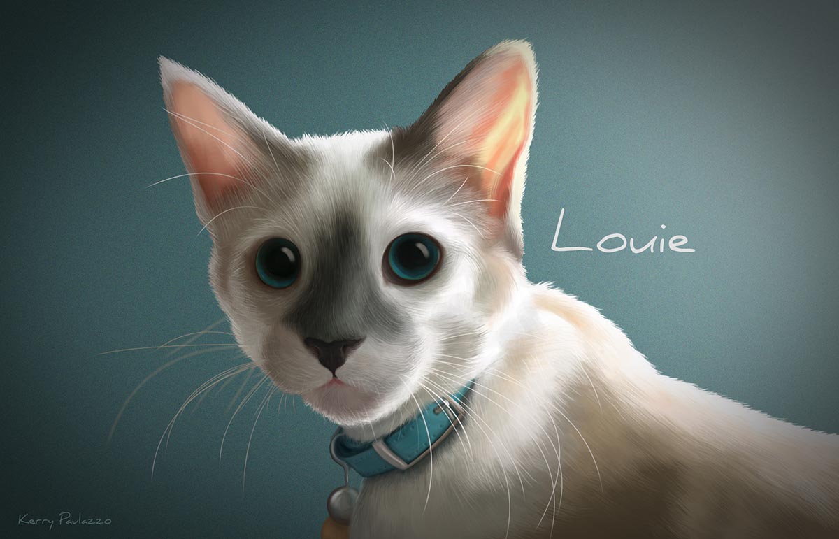 Louie Digital Cat Painting